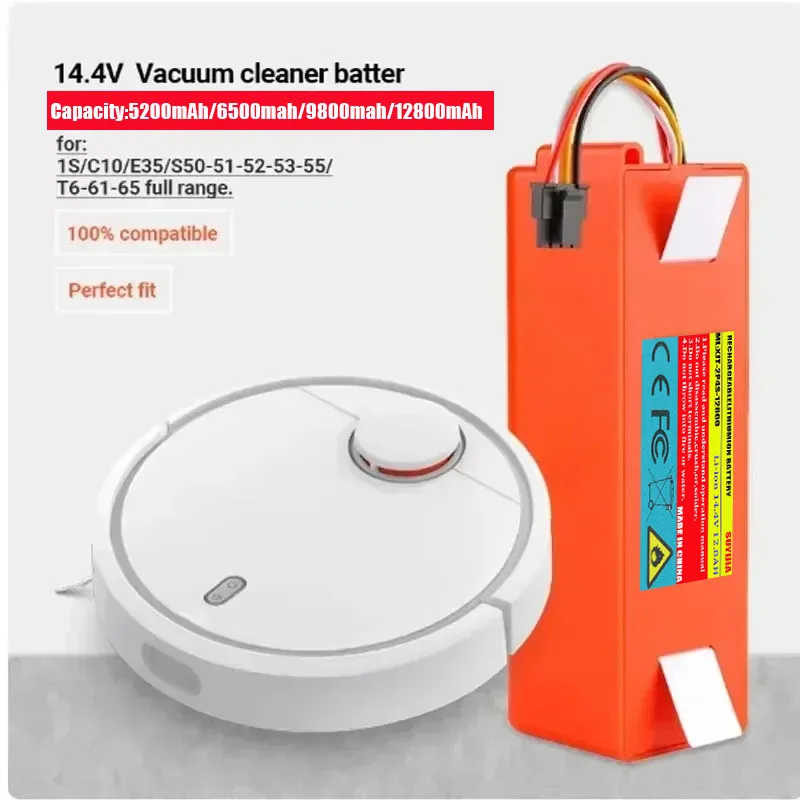 Original 14.4V Li-ion Battery Robotic Vacuum Cleaner Replacement Battery for Xiaomi Robot Roborock S50 S51 S55 Accessory Spare