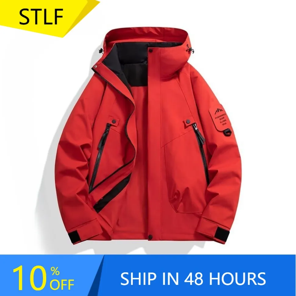 STLF مخصص يندبروف الشتاء على الجليد سترة الرجال الرياضة اليومية وسترة تزلج عادية مقاوم للماء يندبروف مقنعين سترة التزلج #1