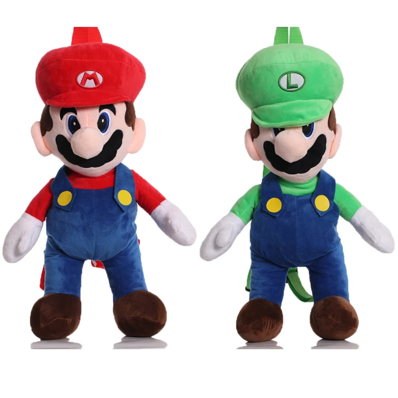 

45cm Anime Super Mario Super Mario Mary Plush Toys Mario&Luigi Schoolbag Plush Dolls Childrens Christmas Gift