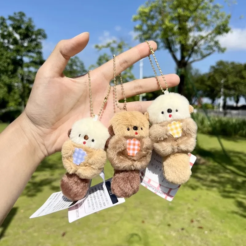 Shell Biber Kreative Puppe Otter Halten Shell Schlüssel Kette Koreanischen Stil Schmuckstück Rucksack Charms Cartoon Plüsch Anime Schlüssel Ring Geschenk