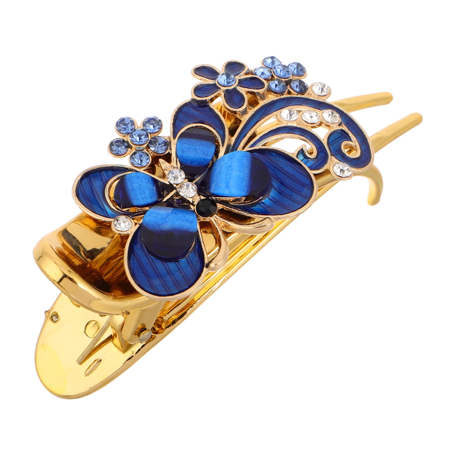 

Butterfly Blue Three Teeth Clamp Hair Clip Fashionable Crystal Rhinestone Vintage Metal Hairpins Bridal Hairstyles Wedding