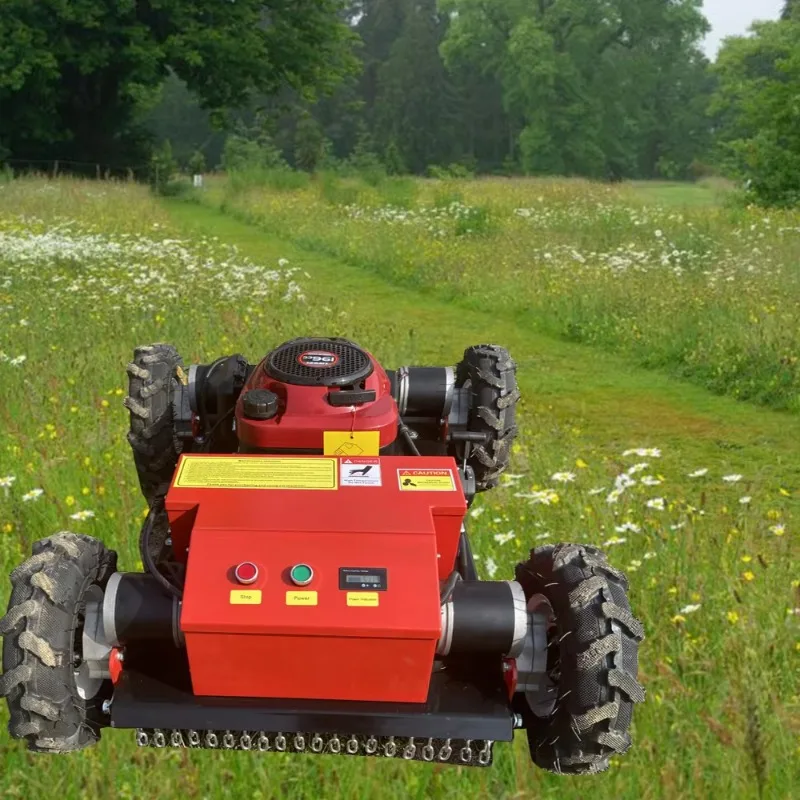 7.5hp Track Mounted Electric Robotic Lawn Mower for Slopes Roads and Overgrown Areas