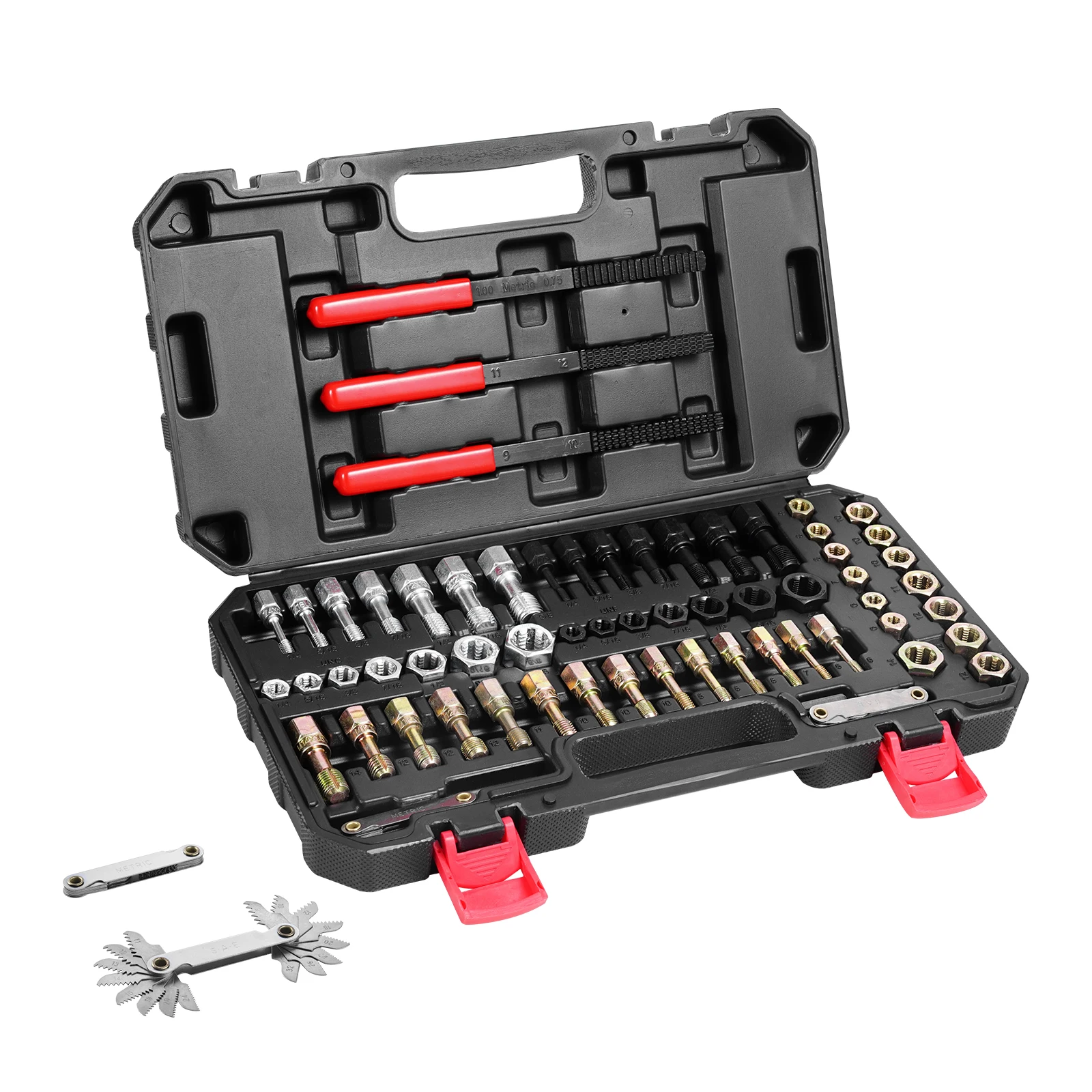 SucceBuy Thread Chaser Set UNC UNF Metric Thread Restorer Rethreading Tool Kit Heat Treated Steel for Mechanics DIY Enthusiast