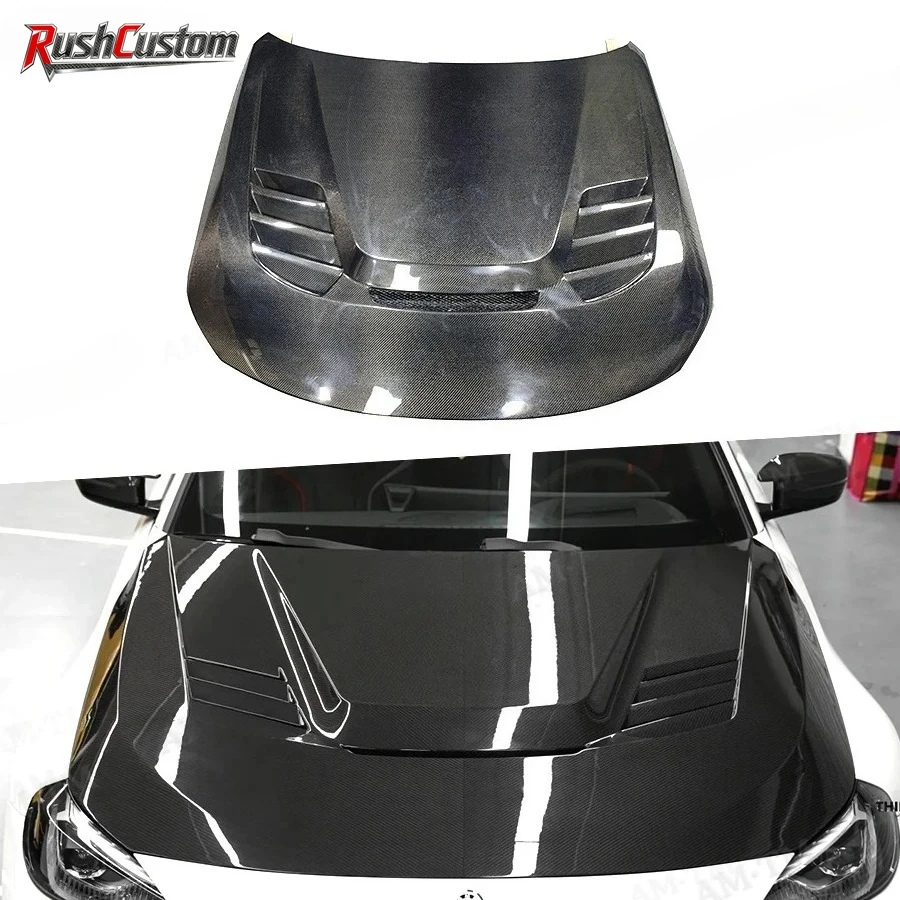 

For BMW 2 Series G42 G87 M2 2021+ Dry Carbon Fiber Front Engine Hood Cover Car Vent Bonnet Cap V Style Car Accessories