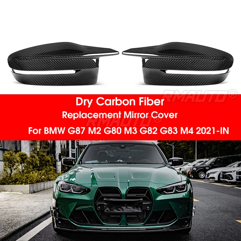 

Dry Carbon Fiber Car Rearview Mirror Cover Replacement M Style Side Cap for BMW G87 M2 G80 M3 G82 G83 M4 2021-IN LHD Shell Model