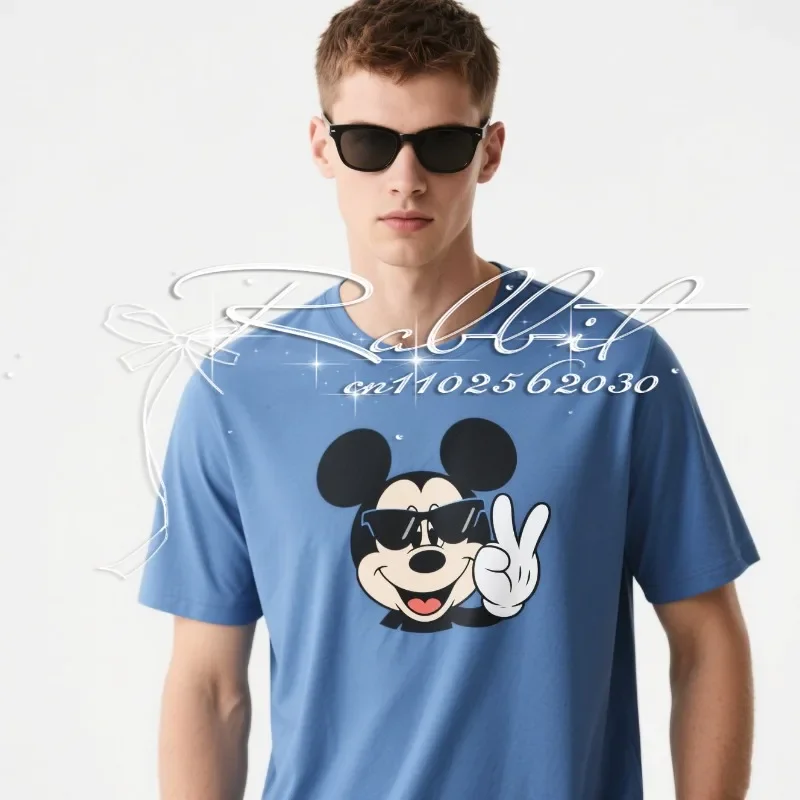 

2025 Summer Trendy New Hip Hop Mickey Cartoon 3D Printed T-shirt for Men Youth Family Fashion Casual Street T-shirt