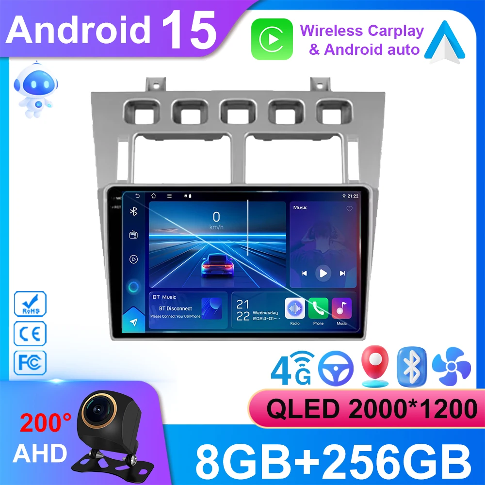 

Car Carplay Android 15 For Chery Fora A5 A21 2006 - 2010 Cowin 3 A21 2010 - 2011 For Vortex Estina 2008 - 2012 Stereo Player DVD