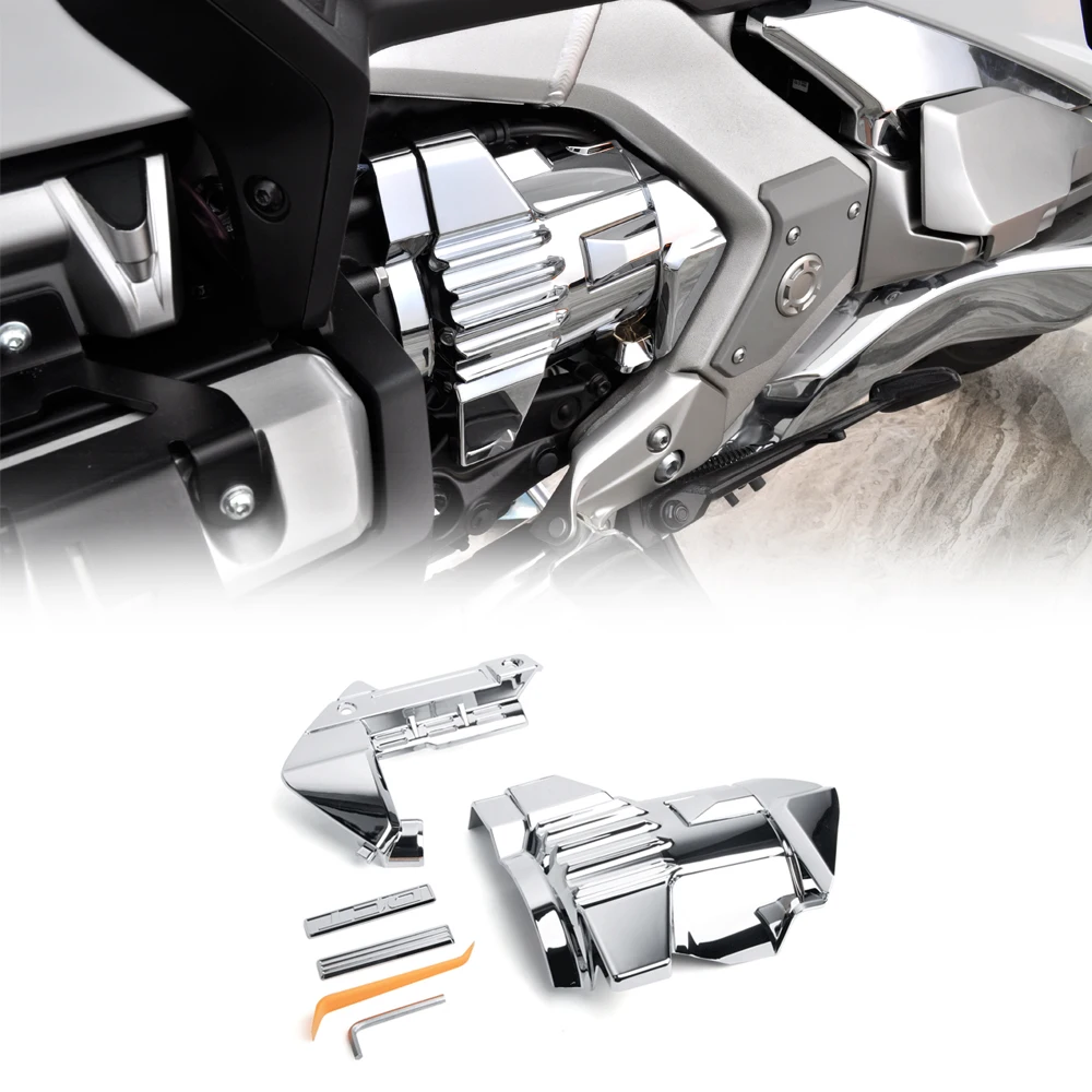 

Panical Chrome Black Engine Cover Set Motor Trim Decorate Protection For Honda Gold Wing GL1800 GL1800B F6B 2018-2023