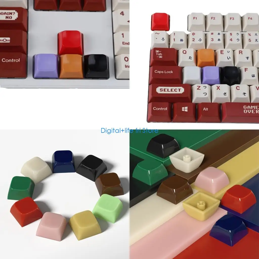 E06D Keycaps Wear Resistant Jelly Blank Keycap Navigation Dots XDA