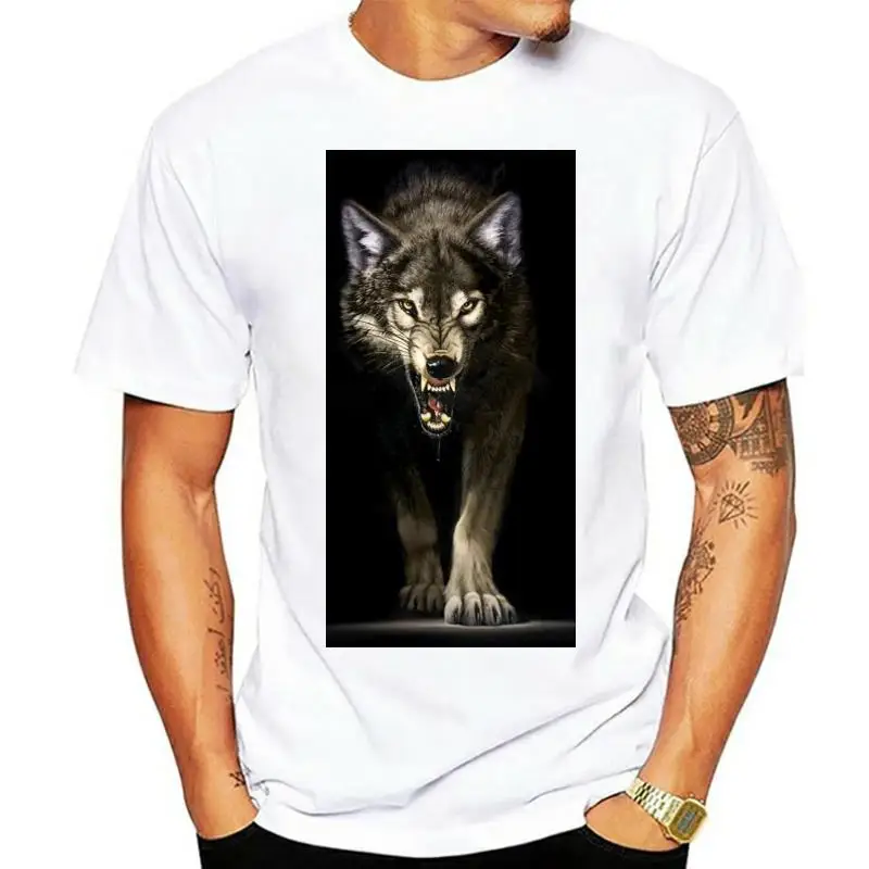 Men's Stalking Wolf Black Long Sleeve T-Shirt Black unisex men women t shirt