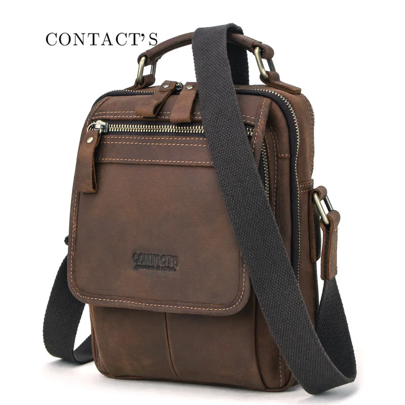 Borsa da uomo nuova alla moda Borsa a tracolla orizzontale da uomo Borsa a tracolla in pelle bovina Trend Borsa da uomo in vera pelle da uomo con una spalla