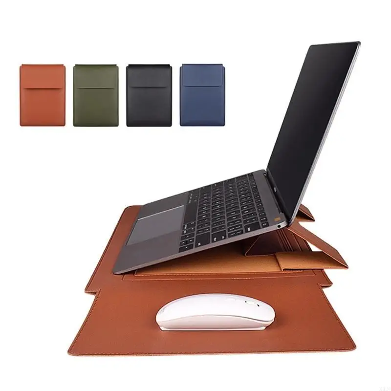 

Сумка-держатель для ноутбука 3 в 1, чехол из искусственной кожи, чехол для ноутбука 13/14/15/15,4 дюйма, сумка с подставкой, водонепроницаемый коврик для мыши