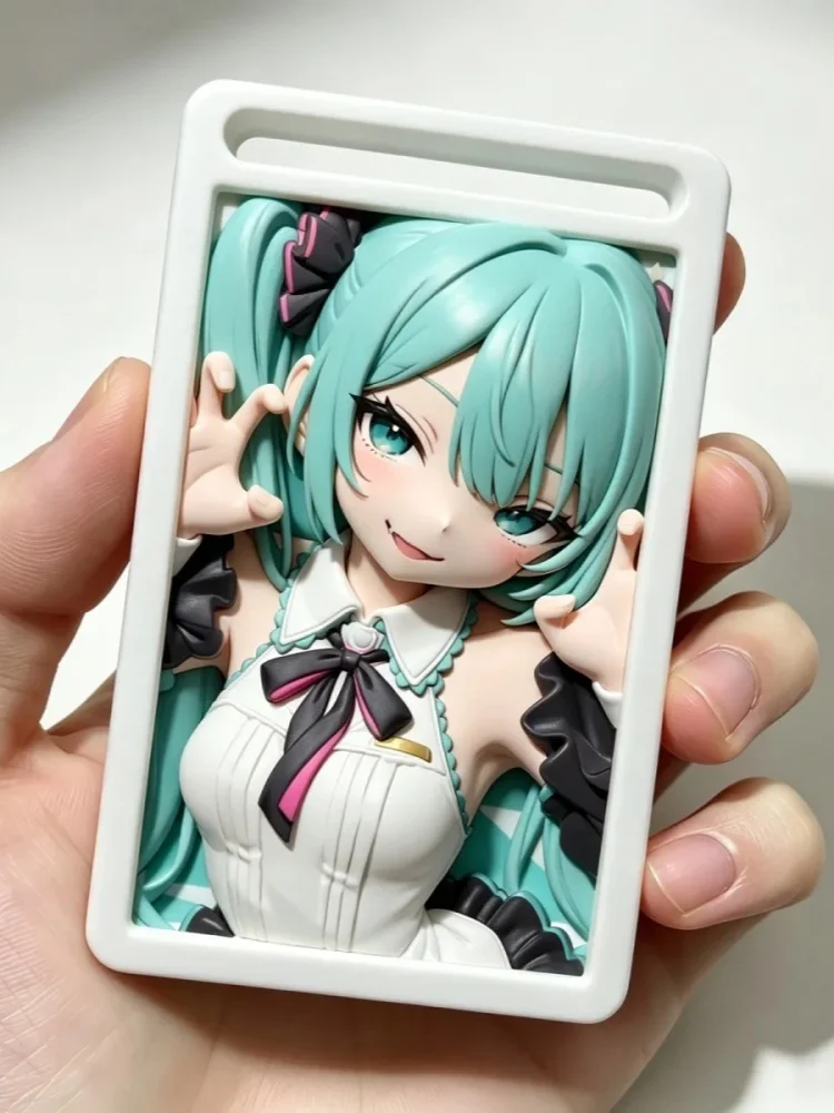 Hatsune Miku 3D-Relief-Kartenhalter Anime-Figur Stereoskopisch Geprägte Buskartenhülle Studenten-Campusausweis Wasserkartenetui