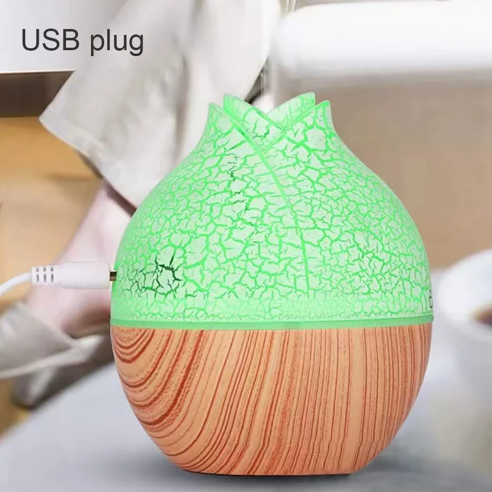 Ultra-Quiet 130ml USB Humidifier with Touch LED & Essential Oil Diffuser - Space-Saving Desk Companion