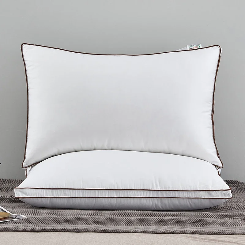 100% Goose Down and Feather Pillows for Sleeping Home Hotel Bed Pillow Pure Cotton Shell Standard Queen King Size 1PCS Pillow