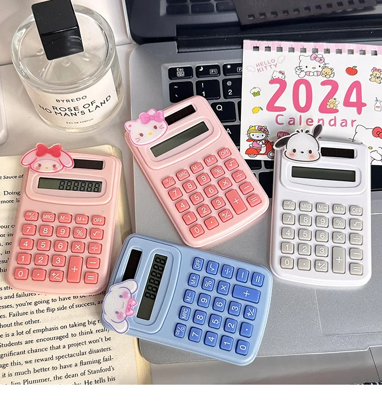 Kawaii Sanrio Hello Kittle Melody Electronic Calculator Solar Calculator Dual Power Supply Calculator for Home Office School