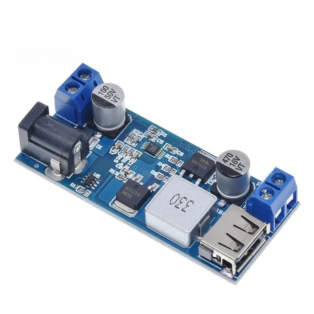 Adjustable DC-DC 9-36V to 5V 5A 25W Step down Power Supply Buck Converter USB Step-Down Charging Module Replacement for LM2596S