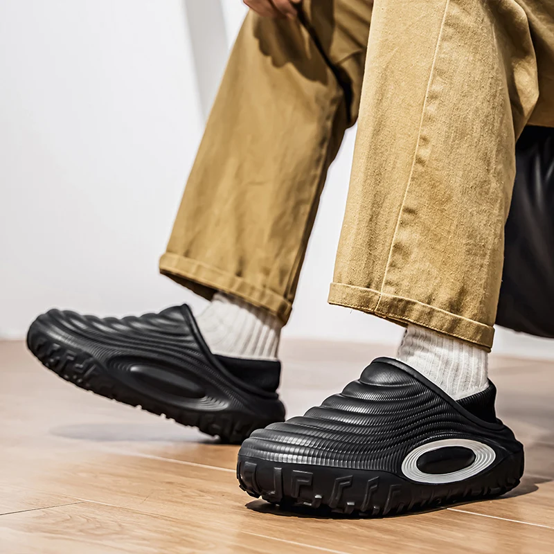 جديد الشتاء أفخم شبشب رجالي في الهواء الطلق مقاوم للماء الرجال نعال من القطن داخلي دافئ عدم الانزلاق الرجال أحذية المنزل شبشب غرفة النوم #6