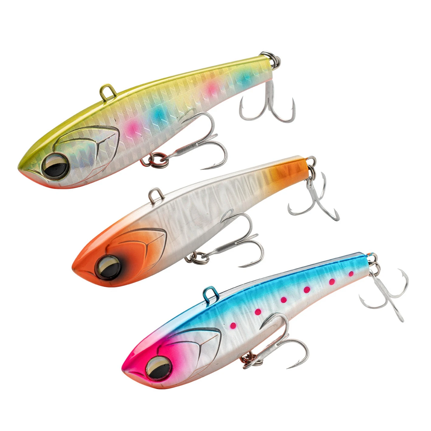 JOHNCOO 70mm/90mm Vibration Sinking Lures with Iron Plate Lipless VIB fishing lure Wobbler Ice Balance Fishing for pike