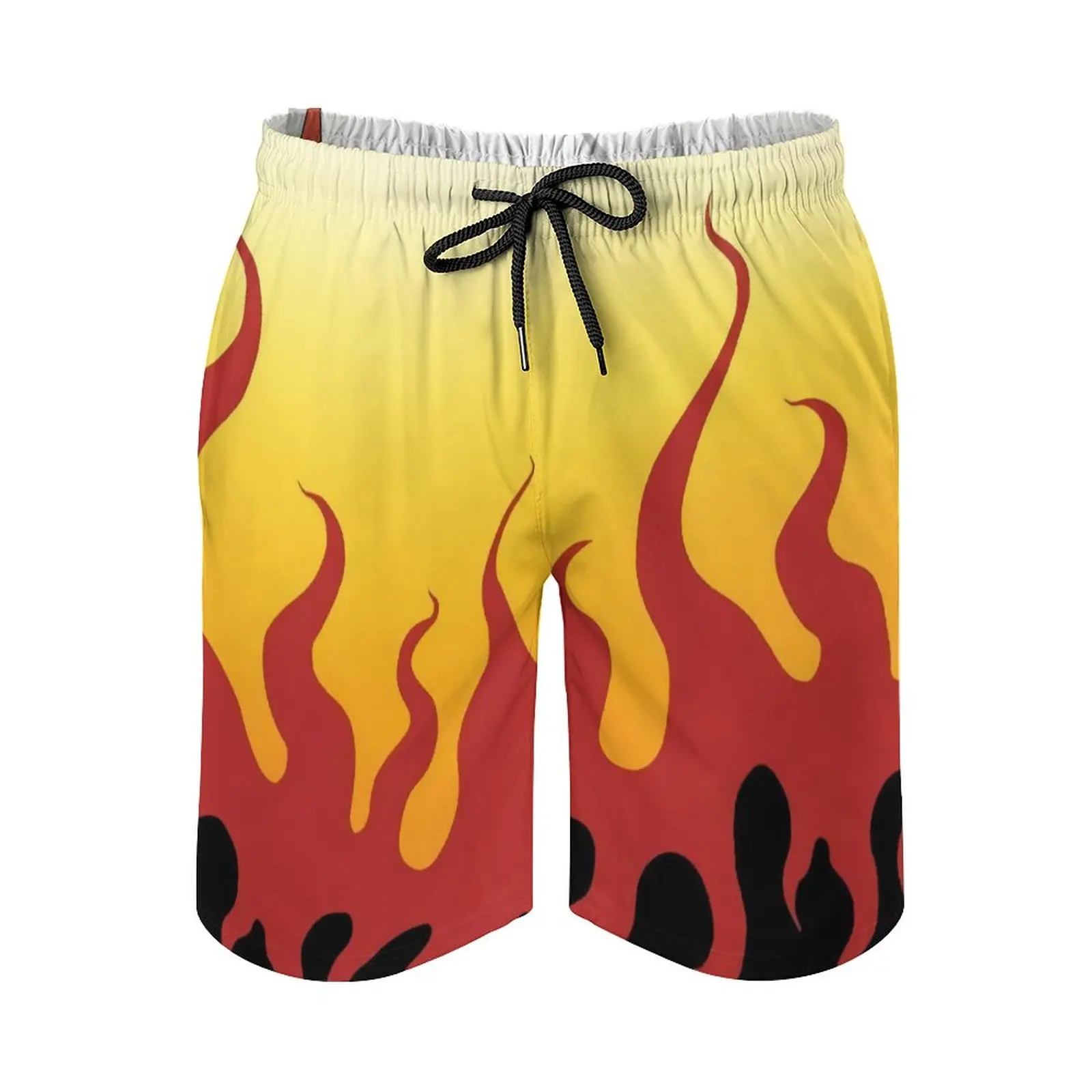 Rengoku Kyoujurou Fire Pattern Board Shorts Demon Slayer Kimetsu No Yaiba Anime Cosplay Cute Beach Short Pants Men Design Trunks