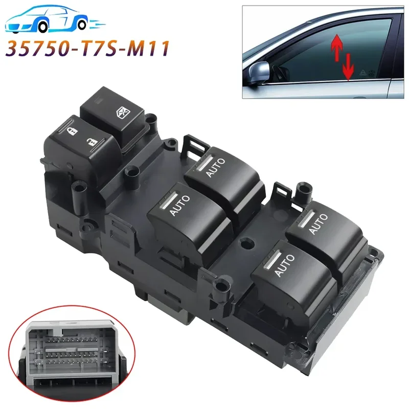 BIEPU Fit For Honda Civic 2011 2012 2013 2014 2015 2016 2017 Power Master Window Switch Lifter Control Button 35750-T7S-M11