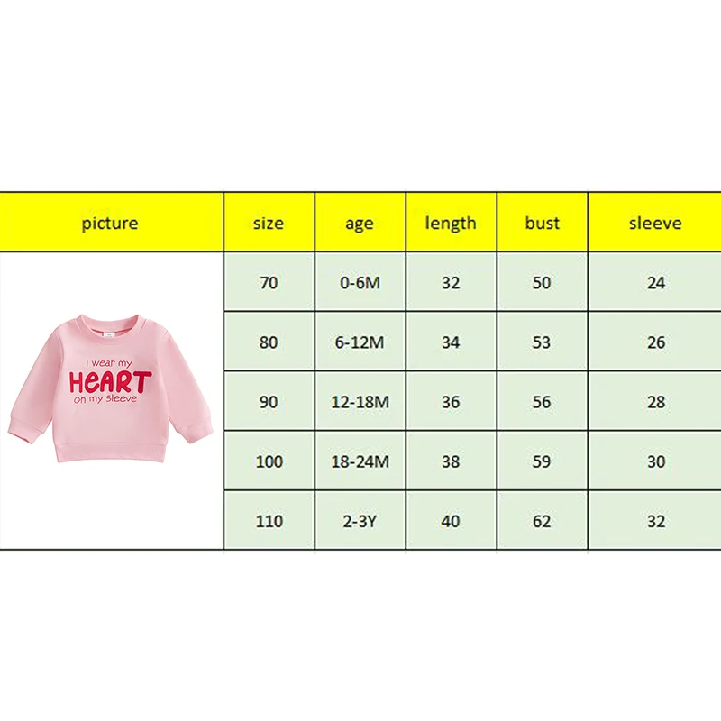 Осенние толстовки для маленьких девочек, модные топы с длинными рукавами и вышивкой букв для маленьких девочек, топы для повседневной жизни, День святого Валентина
