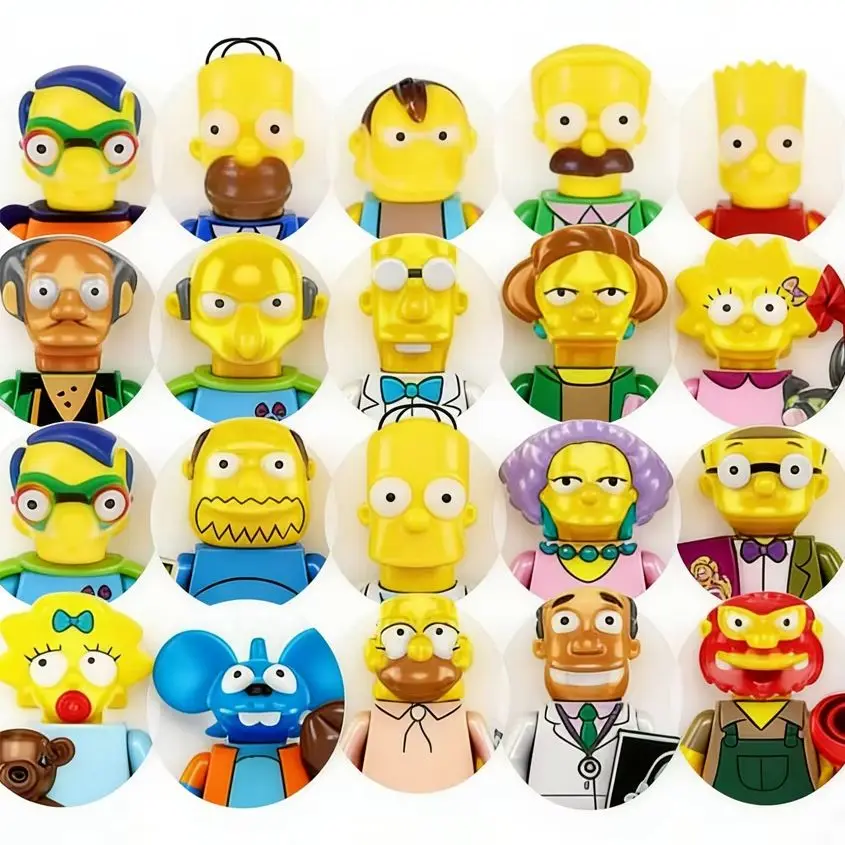 Figuras de Blocos de Construção Mini Amarelos, Modelos Clássicos de Desenhos Animados para Brincadeiras de Faz de Conta em Família, Brinquedos Embalados em Garrafa, Presente Perfeito para Crianças