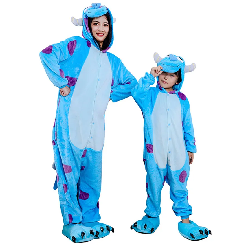 Women Men Onesies Kigurumi Sulley Cartoon Onesie Anime Pajamas Winter Outfit Festival Party Suit Gift For Halloween Christmas