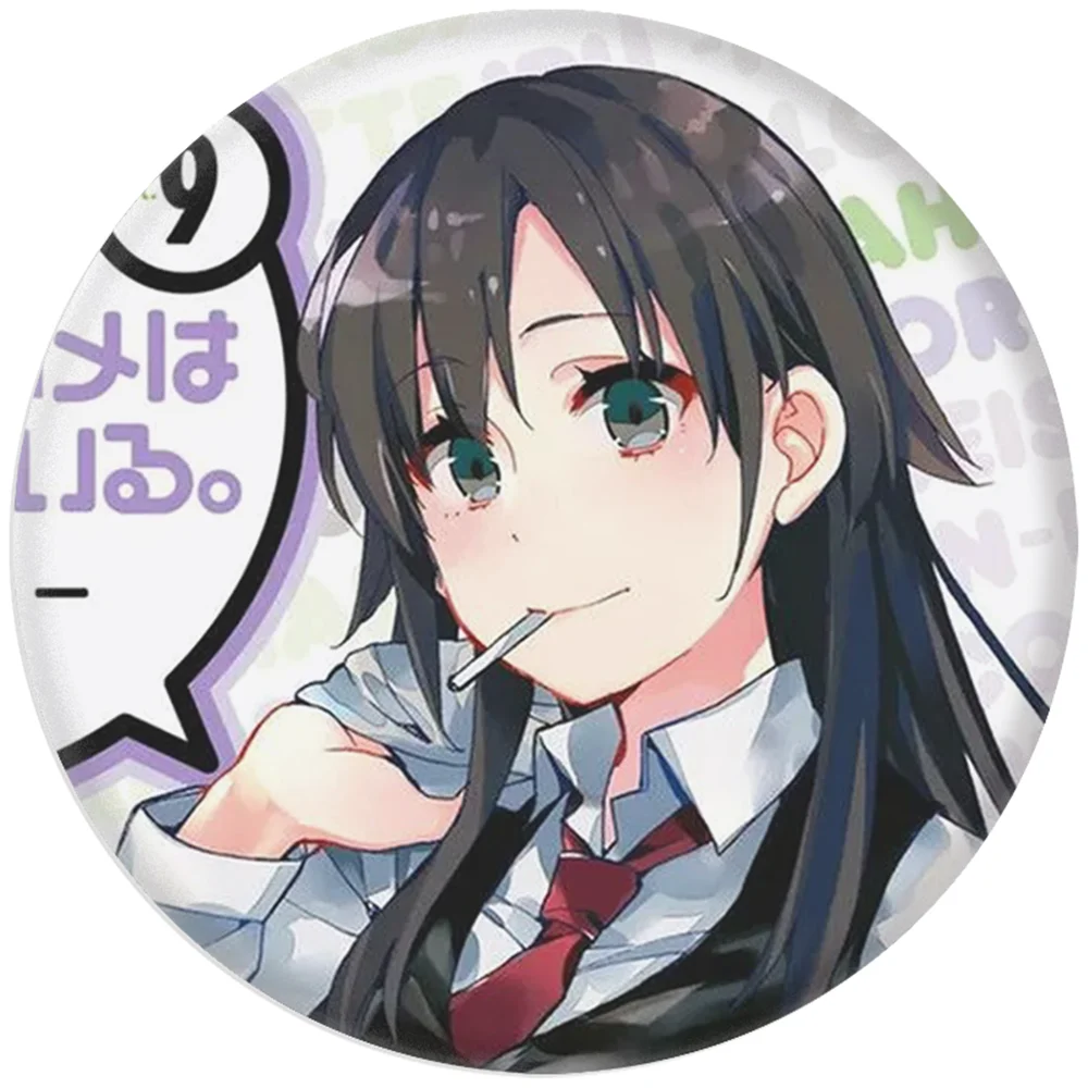 58 mm Anime Ma jeunesse Commédie romantique est mauvais comme j'ai expiré ‌   SNAFU Cosplay COSTUME Badge broche SPTE fer blanc broche accessoire noël Gilf