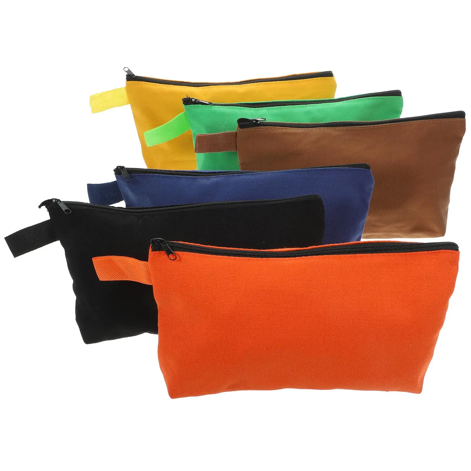

6pcs Tool Storage Bag Canvas Medium Zipper Utility Organizer Pouch Bags for Tools Parts Accessories Travel Cosmetics