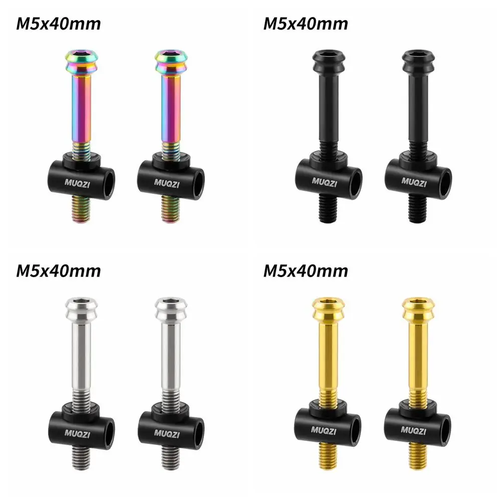 

2Pcs TC4 Titanium Alloy Bike Seat Post Bolts M5*30/40MM Installed Easily Bicycle Saddle Fixed Bolts Colorful with Washers