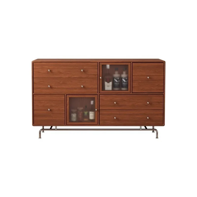 Solid wood chest simple modern living room locker Nordic dining side cabinet bedroom bedside cabinet retro storage cabinet