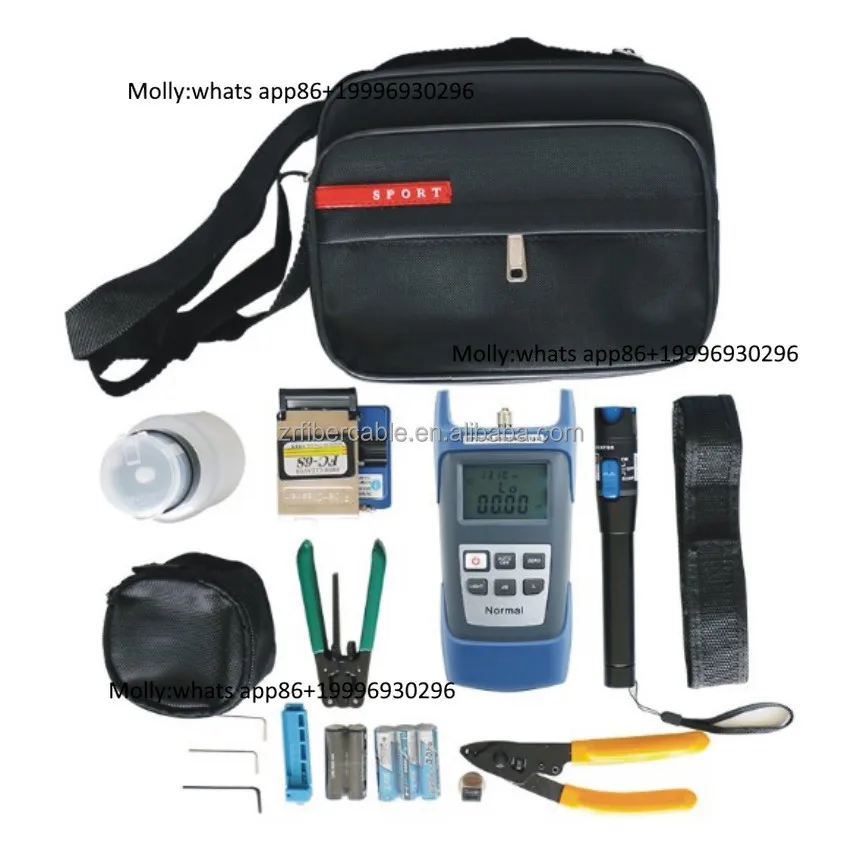 herramientas fibra optica set cutting opm vfl termination toolkit fusion splicing tool bag equipment fiber optic ftth tool kit