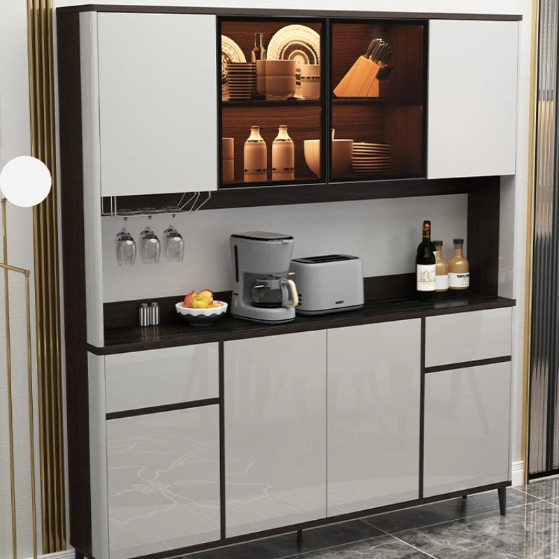 

Light luxury rock slab dining side cabinet against the wall high cabinet simple modern living room tea kitchen storage