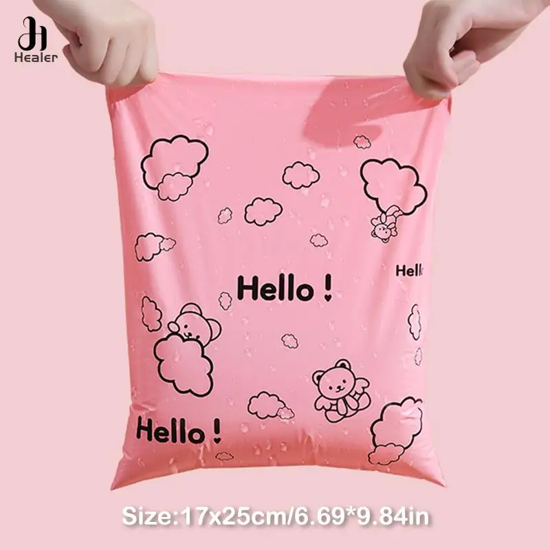 10Pcs Bear Courier Bag Envelope Packaging Bags Pink Waterproof Self Adhesive Seal Pouch Shipping Mailing Bag Transport Bag