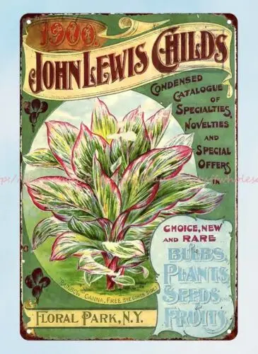 Rainbow canna John Lewis Childs flower catalog 1900 metal tin sign bar signs