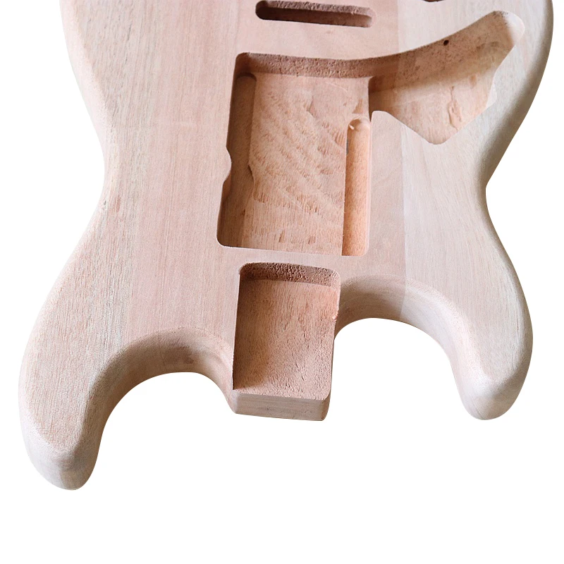 Left Hand Electric Guitar Body Okoume Wood Factory Made Matte Natural Color Unfinished Guitar Barrel Parts 5.7cm Pocket Width