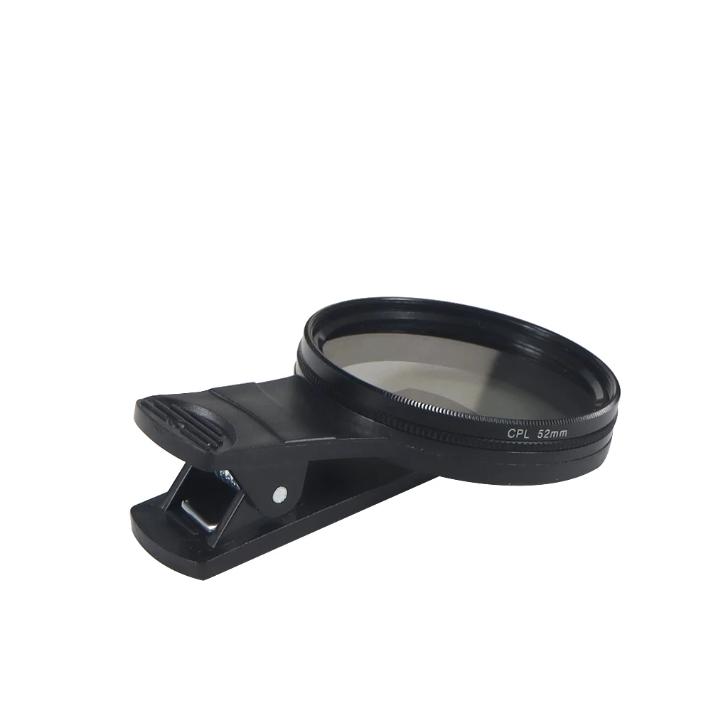 52 mm kreisförmiger, universeller, tragbarer Polarisator-Kameraobjektiv-Clip, CPL/UV-Filter-Set für iPhone, Handy, Smartphone – Detail 3