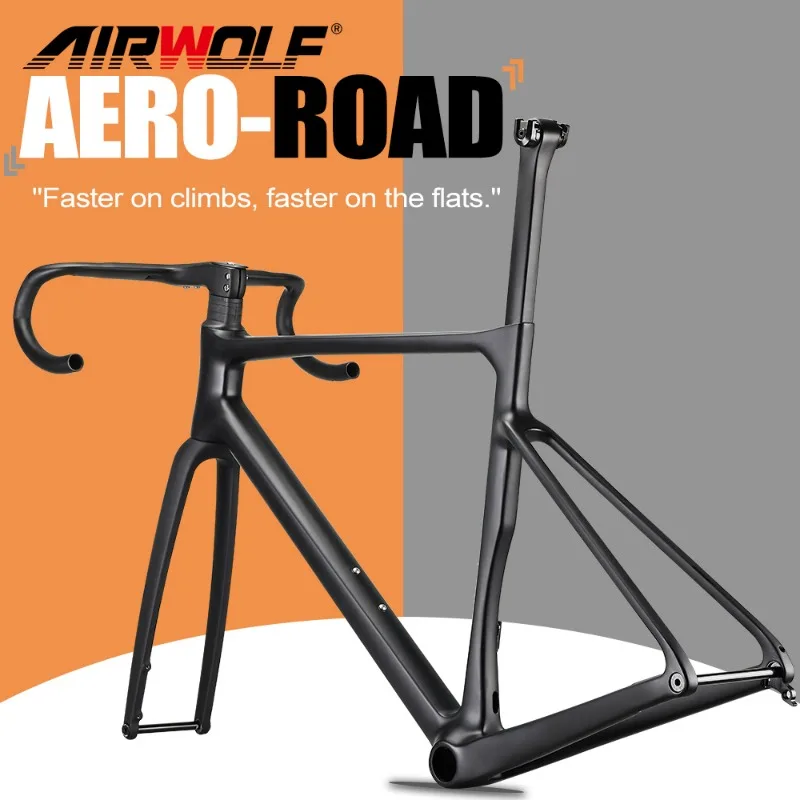 Airwolf T1100 Lightweight Carbon Road Frame BB386 Carbon Road Racing Bike Frame 142*12mm Disc Brake Bicycle Frame