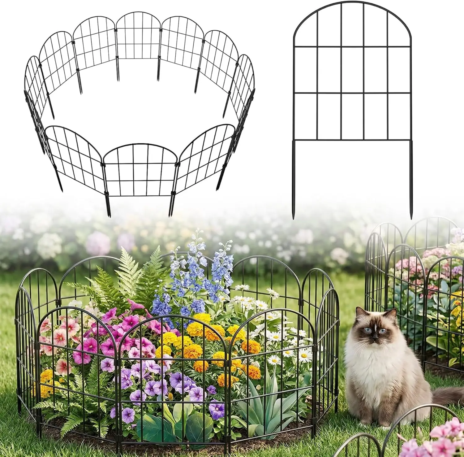 

Набор из 19 садовых ограждений: 24 дюйма (61 см) высота x 20,58 футов (6,25 м) длина, металлическая проволочная сетка без копания, устойчивая к ржавчине, для ограждения двора, защиты от собак, декора на открытом воздухе