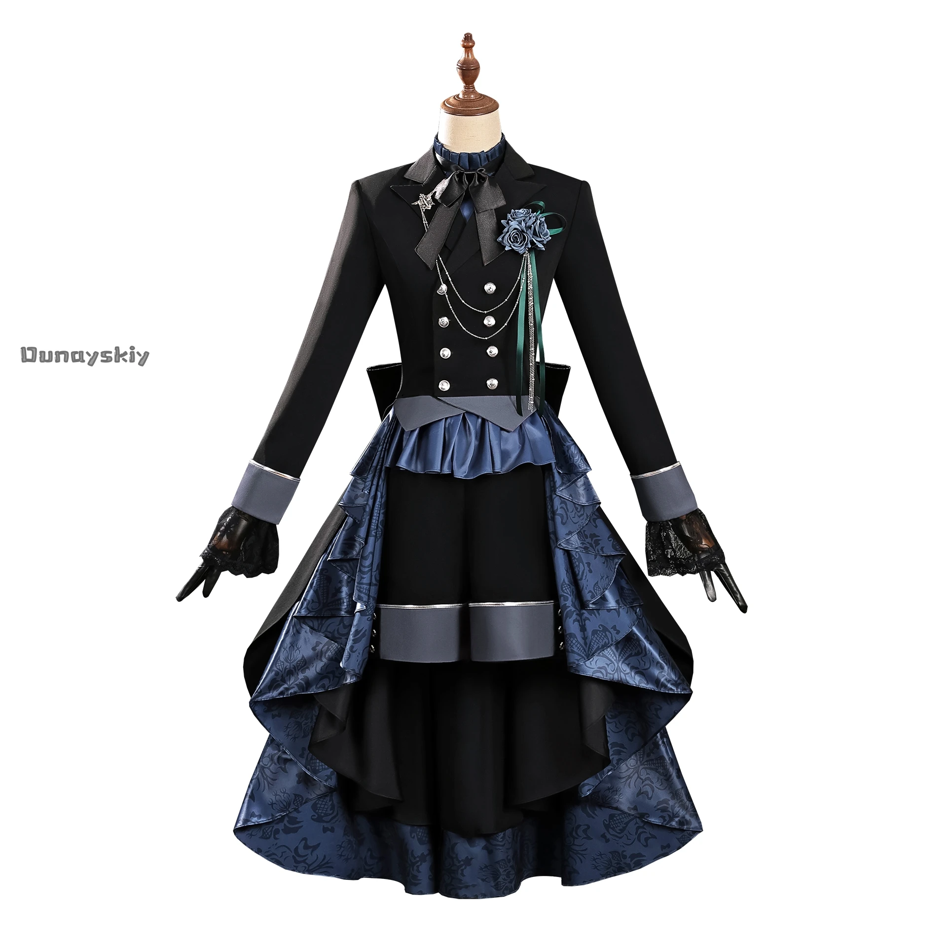 أسود بتلر Ciel Phantomhive تأثيري حلي انمي ياباني القوطية لوليتا فستان هالوين المرأة طقم ملابس شعر مستعار الدعامة