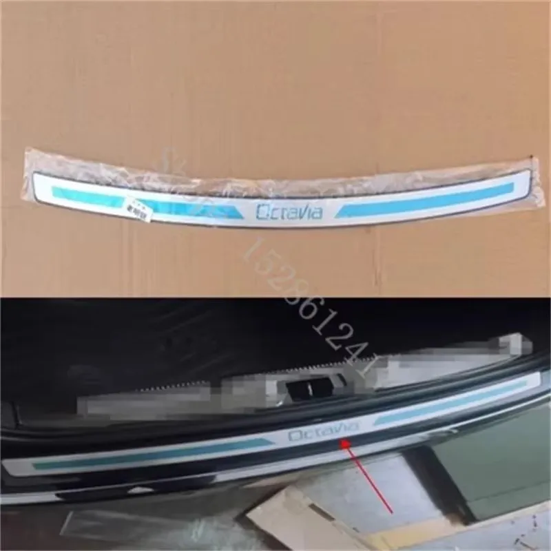 

For Skoda Octavia 2007 2008 2009 2010~2022 Stainless Steel Rear Trunk Bumper Protector Rear Scuff Plate Rear Door Sill