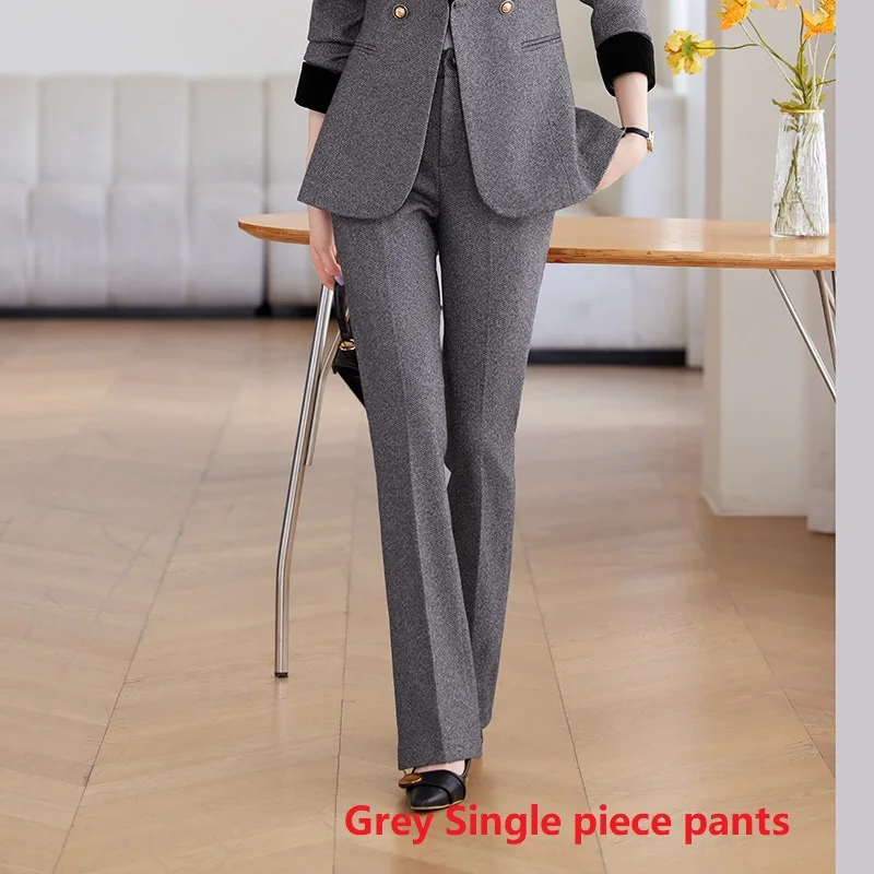 Traje elegante de oficina para mujer, Blazer de bloque de Color, Tops y pantalones, ropa de trabajo de negocios, conjunto de chaqueta y pantalones, 2024