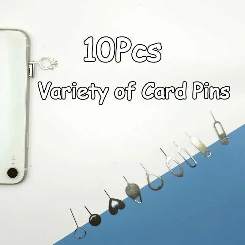 10Pcs Random Shaped Stainless‑Steel SIM Card Ejector Pin Set, Multi‑Size Portable Needle Tool for Smartphones & Tablets - view 3
