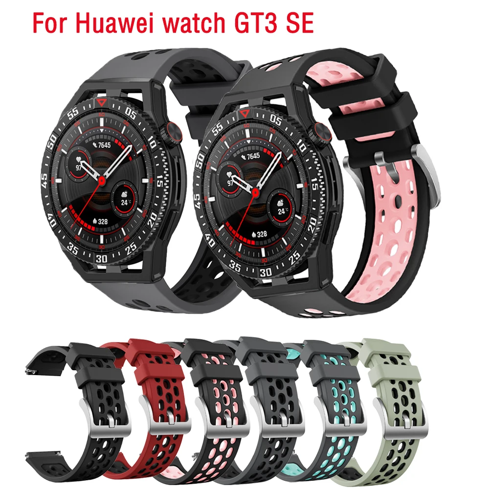 Silicone Watch Strap For Huawei watch GT3 SE Smart watch WatchBand Huawei Watch GT3 46MM Wristband Two-Tone Sport Replacement