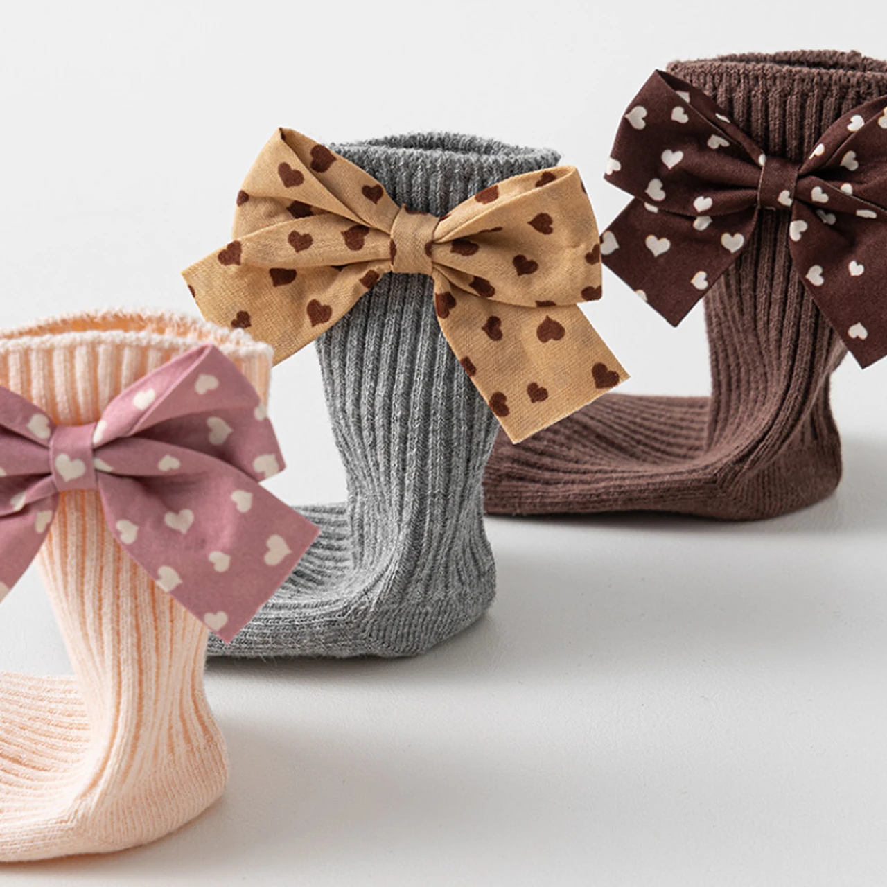Polka Dot Bow Girl Sock Princess Kids Calf Socks Spring Autumn Mid Tube Sock 0-3Year Children Footwear Sweet Bowknot Cotton Sock
