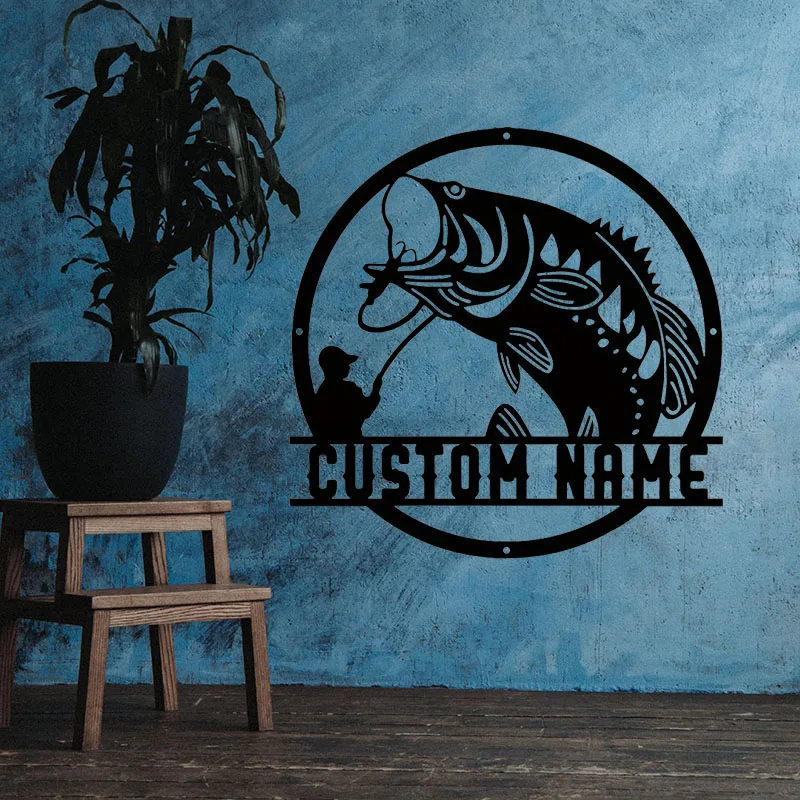 

Make a Statement in Any Room: Personalized "Catch A Bass" Rustic Wall Decoration