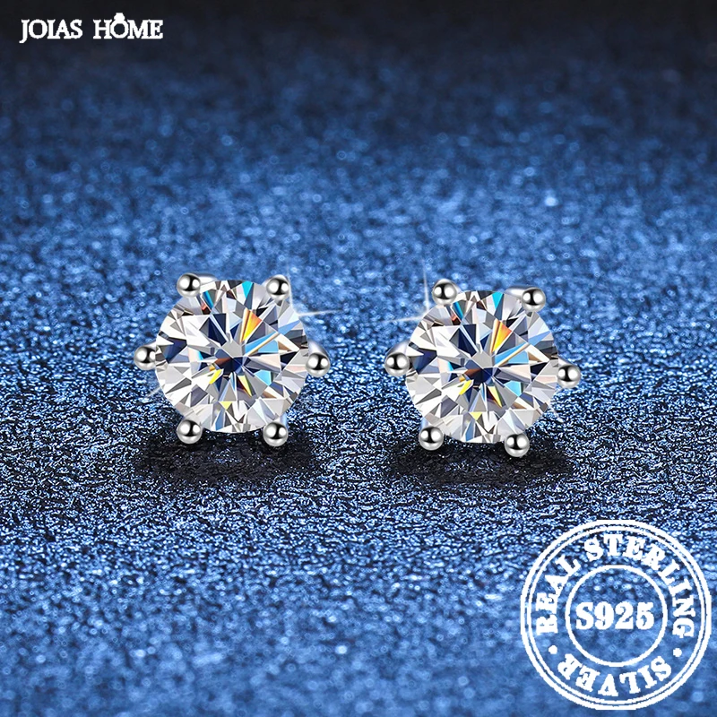 JOIAS HOME 925 D Color Moissanite Six Claw Jewelry Earrings For Men And Women, Valentine\'s Day And Anniversary Gifts For Couples