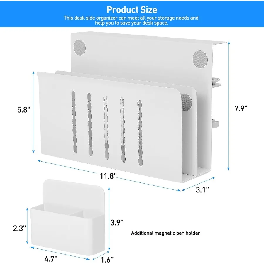 تخزين جانبي للمكتب تحت المكتب، حامل الكمبيوتر المحمول، منظم الملفات المعلق الجانبي، لا يوجد مشبك مثقاب على صينية إدارة الكابلات، عقد الكمبيوتر المحمول #6
