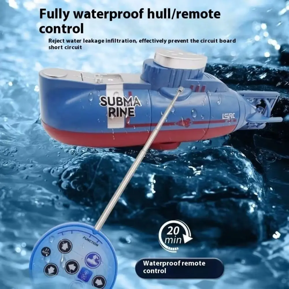 Simulation Model Mini RC Submarine 0.1M/s Speed Outdoor Use Remote Control Boat Mini Size Waterproof Waterproof Diving Toys